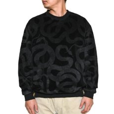 画像5: CALEE  ALLOVER SNAKE PATTERN VELOUR CREW NECK SH  (5)