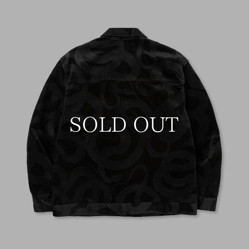 ポ*ズ様 24AW【新品】☆CALEE　キャリー：ヘビ柄　スネーク柄　フリースベ CALEE - PRINT NEL L/S SH ＜SNAKE PATTERN＞ (BLACK)｜蛇柄