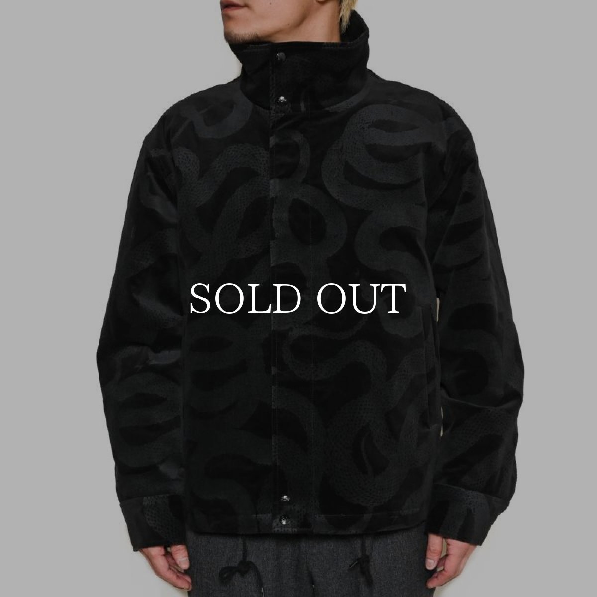 画像9: CALEE  VELVETEEN STAND JACKET ＜SNAKE PATTERN＞ (9)