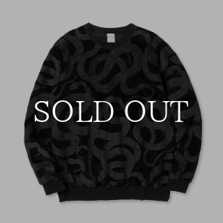 CALEE ALLOVER SNAKE PATTERN VELOUR CREW NECK SH CL-23AW065