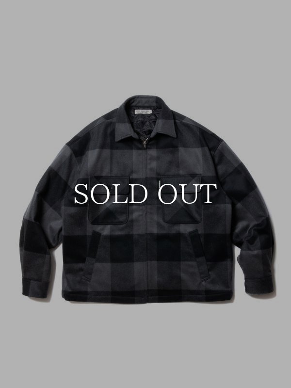COOTIE PRODUCTIONS Buffalo Check Wool Zip Up CPO Jacket CTE-23A214