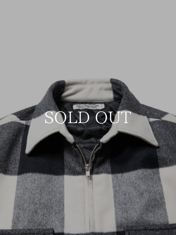 COOTIE PRODUCTIONS Buffalo Check Wool Zip Up CPO Jacket CTE-23A214
