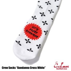 画像2: COOKMAN  ソックス Crew Socks Bandanna Cross White (2)