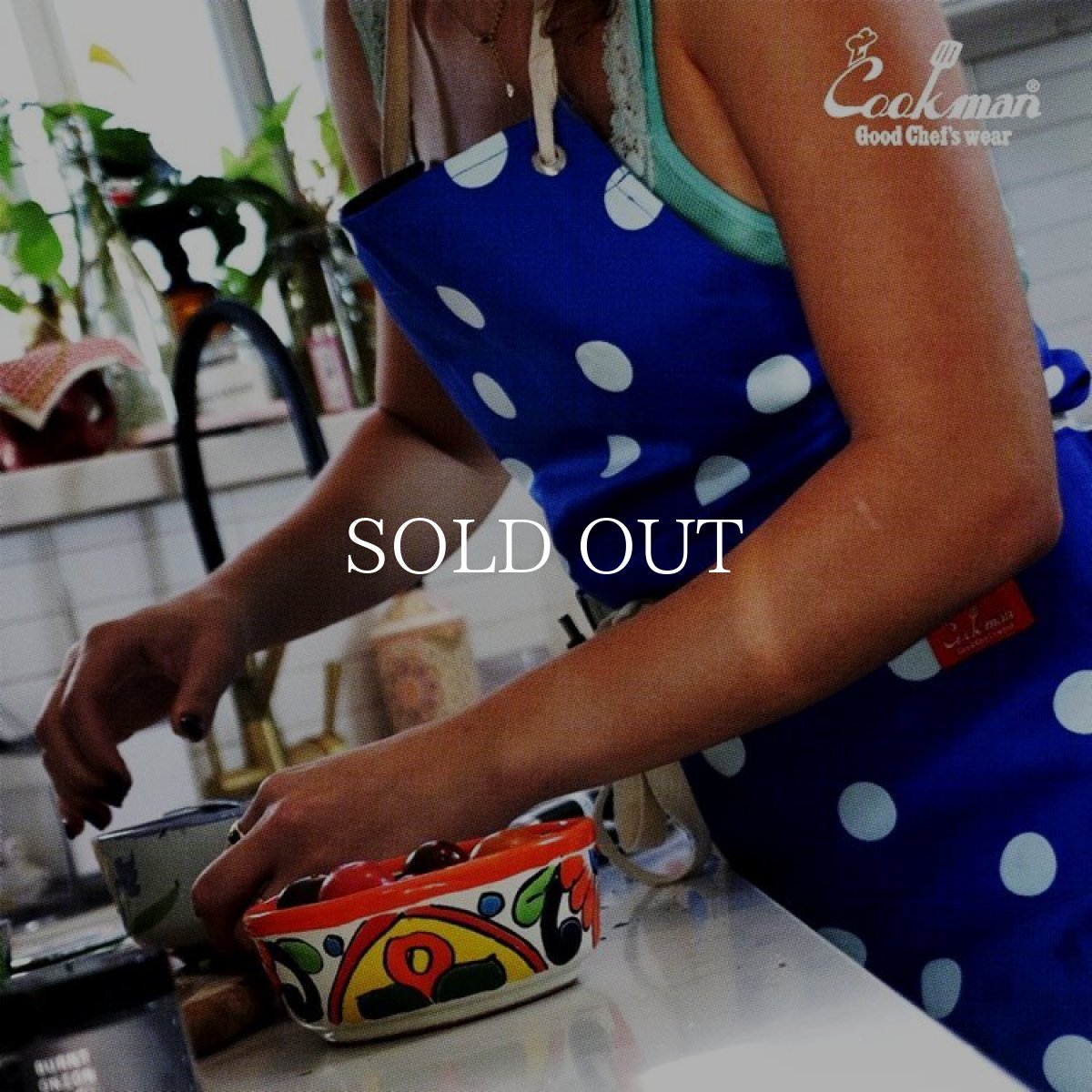 画像9: COOKMAN  ワイドポケットエプロン Wide Pocket Apron Dots Blue (9)
