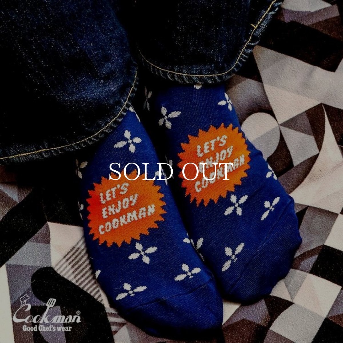 画像8: COOKMAN  ソックス Crew Socks Bandanna Cross Navy (8)