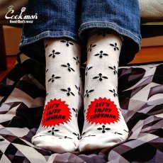 画像11: COOKMAN  ソックス Crew Socks Bandanna Cross White (11)