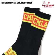 画像4: COOKMAN  ソックス Rib Crew Socks CMLA logo Black (4)