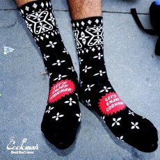 画像5: COOKMAN  ソックス Crew Socks Bandanna Cross Black (5)