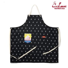 画像2: COOKMAN  ワイドポケットエプロン Wide Pocket Apron Skull Black (2)