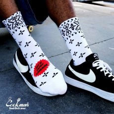 画像5: COOKMAN  ソックス Crew Socks Bandanna Cross White (5)