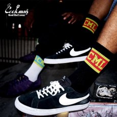 画像12: COOKMAN  ソックス Rib Crew Socks CMLA logo Black (12)