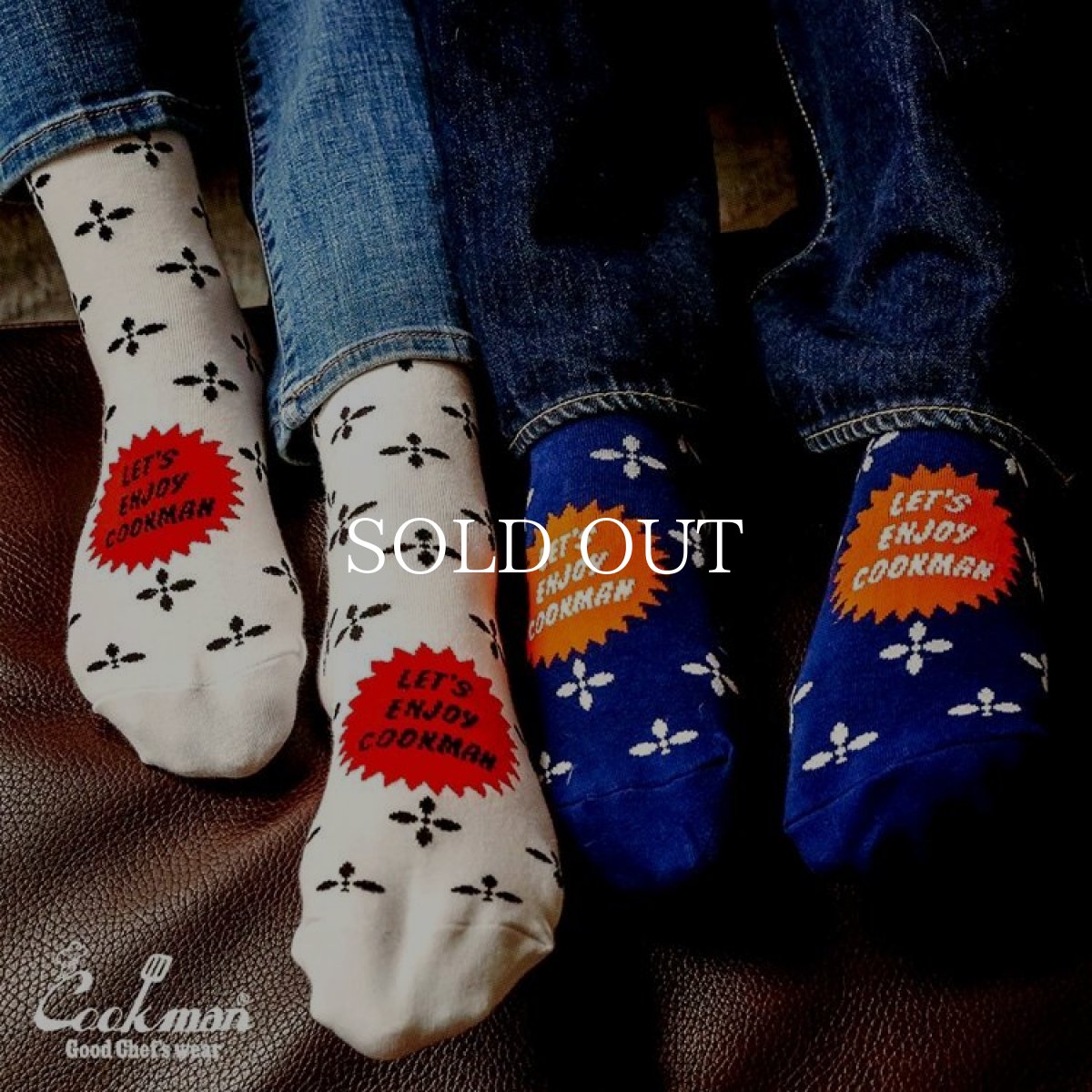 画像7: COOKMAN  ソックス Crew Socks Bandanna Cross Navy (7)