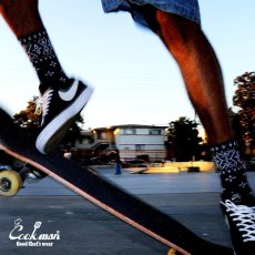 画像7: COOKMAN  ソックス Crew Socks Bandanna Cross Black (7)