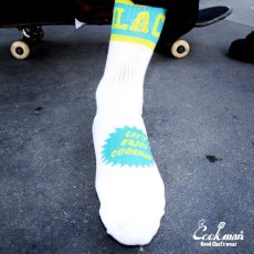 画像5: COOKMAN  ソックス Rib Crew Socks CMLA logo White (5)