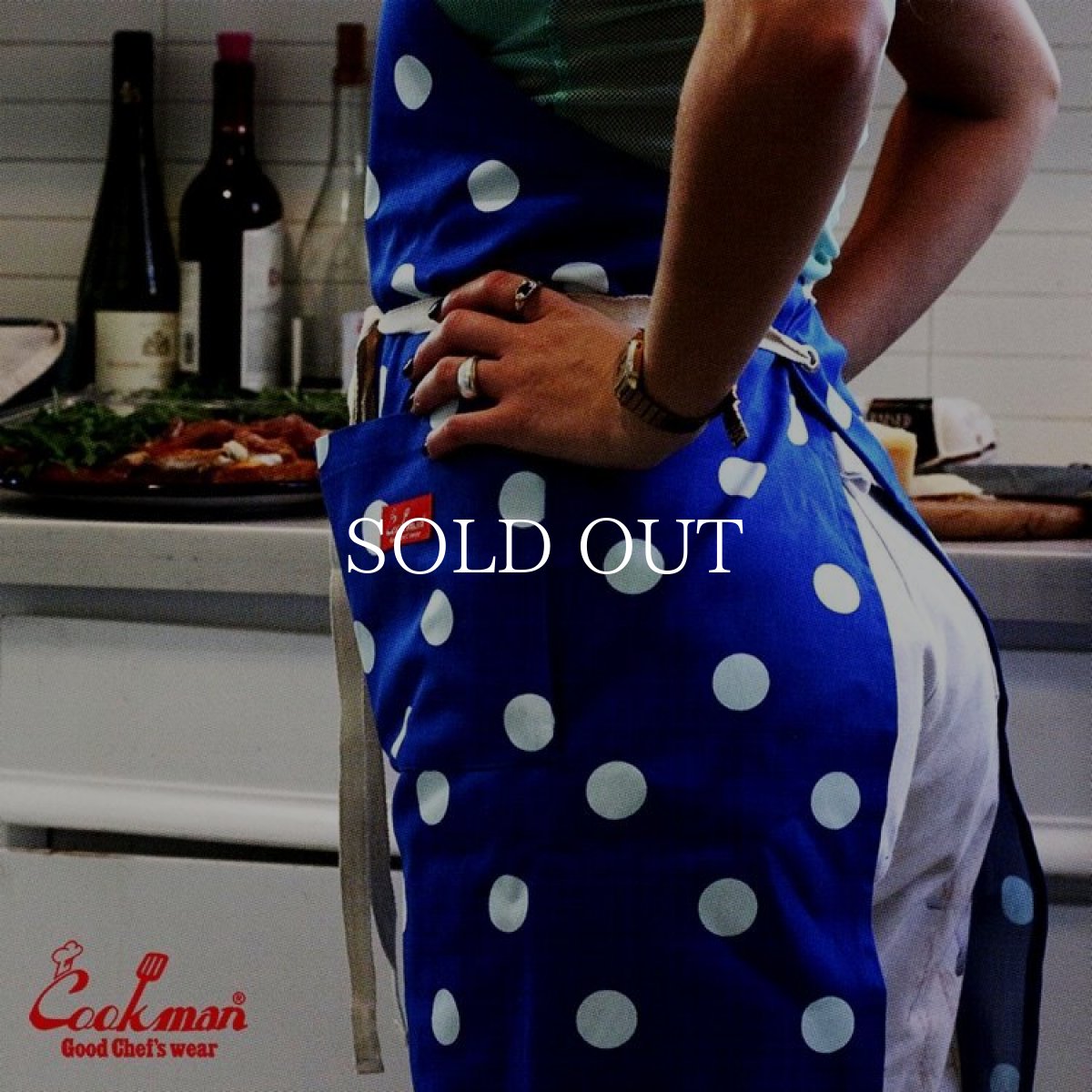画像8: COOKMAN  ワイドポケットエプロン Wide Pocket Apron Dots Blue (8)