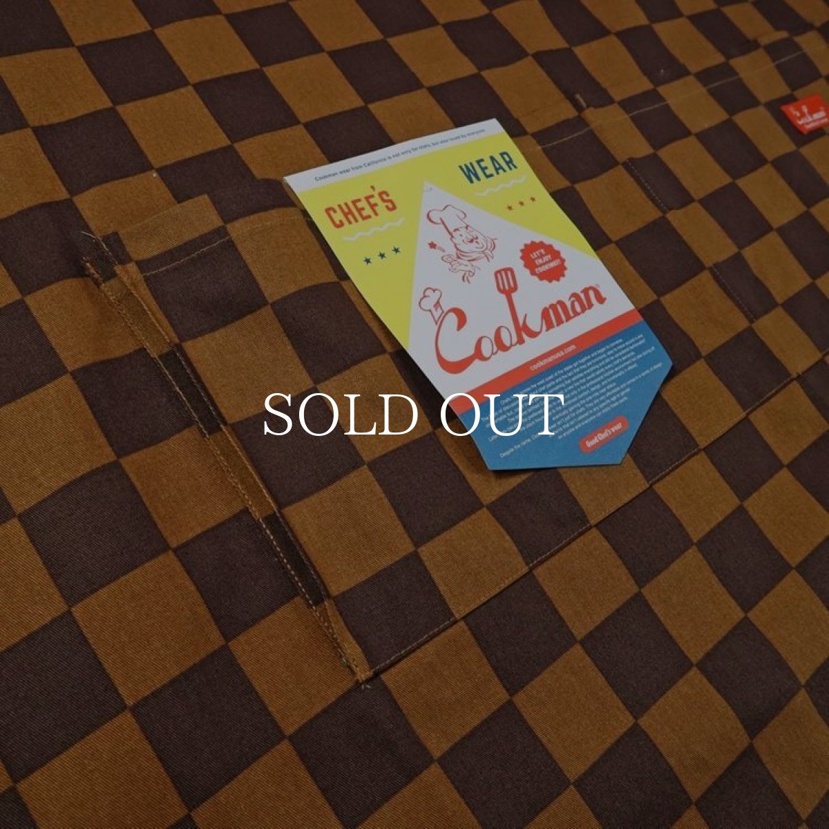 画像5: COOKMAN  ワイドポケットエプロン Wide Pocket Apron Checker Brown (5)