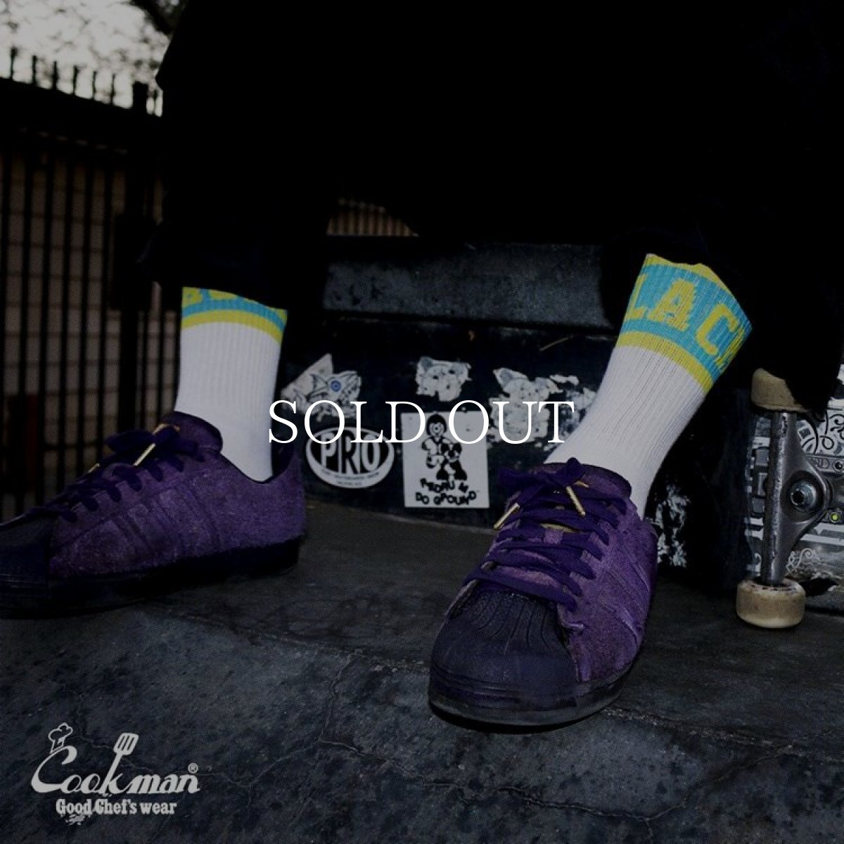 画像6: COOKMAN  ソックス Rib Crew Socks CMLA logo White (6)