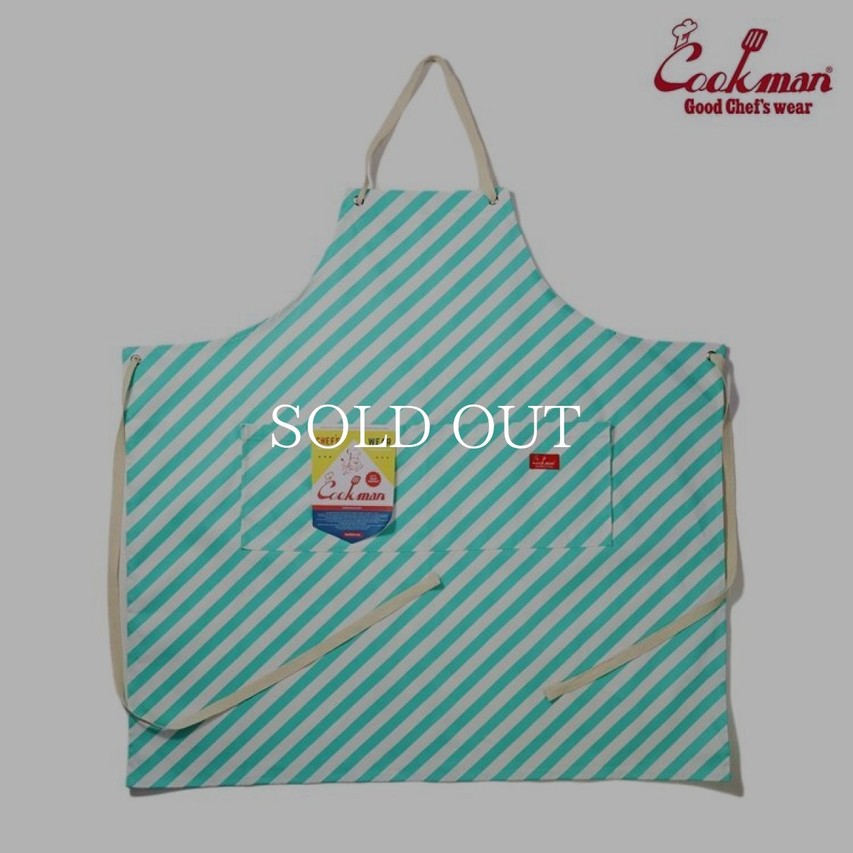 画像2: COOKMAN  ワイドポケットエプロン Wide Pocket Apron Candy Stripe Mint (2)