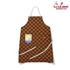 画像1: COOKMAN  ワイドポケットエプロン Wide Pocket Apron Checker Brown (1)