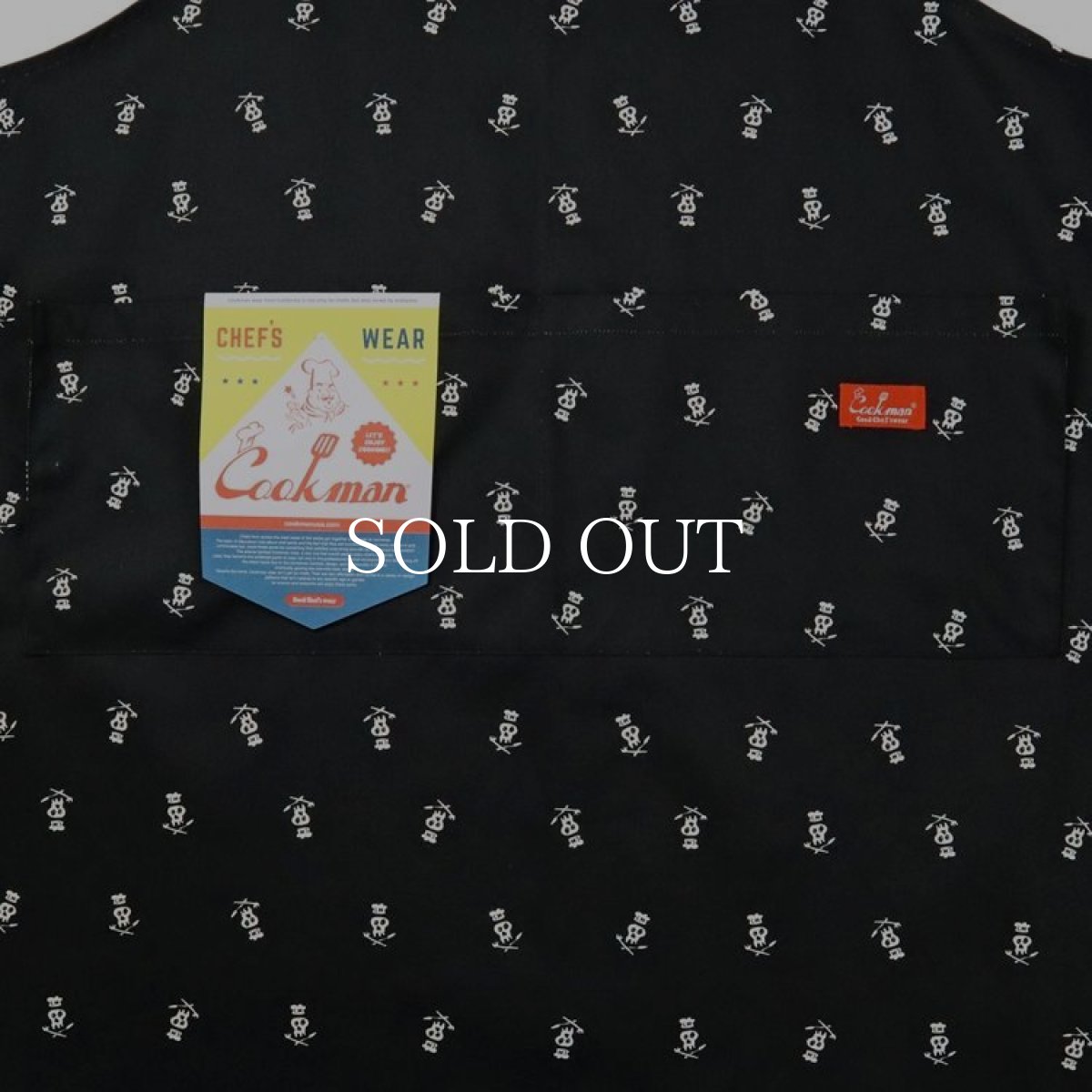 画像6: COOKMAN  ワイドポケットエプロン Wide Pocket Apron Skull Black (6)
