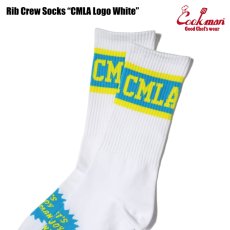 画像4: COOKMAN  ソックス Rib Crew Socks CMLA logo White (4)