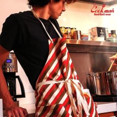 画像7: COOKMAN  ワイドポケットエプロン Wide Pocket Apron Candy Stripe Red (7)