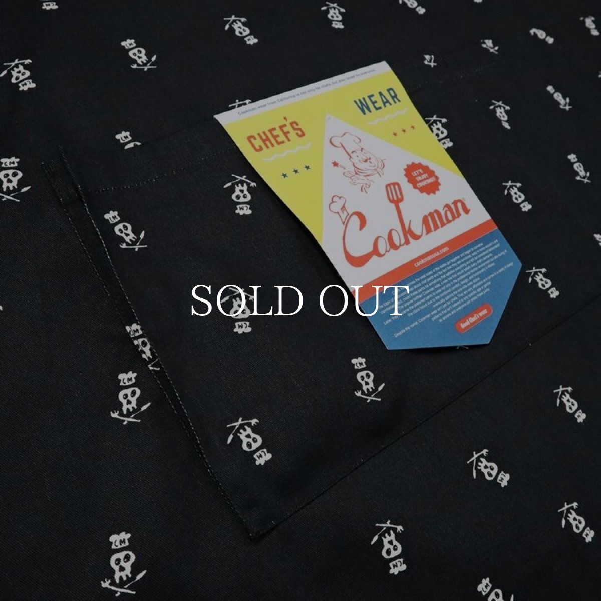 画像5: COOKMAN  ワイドポケットエプロン Wide Pocket Apron Skull Black (5)