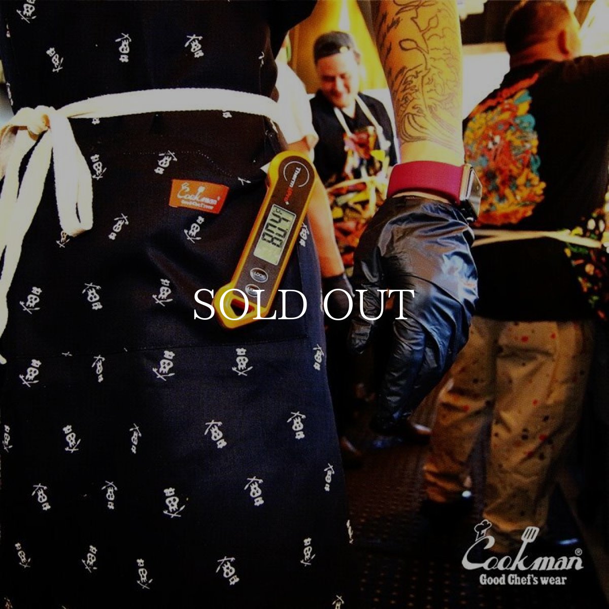 画像9: COOKMAN  ワイドポケットエプロン Wide Pocket Apron Skull Black (9)