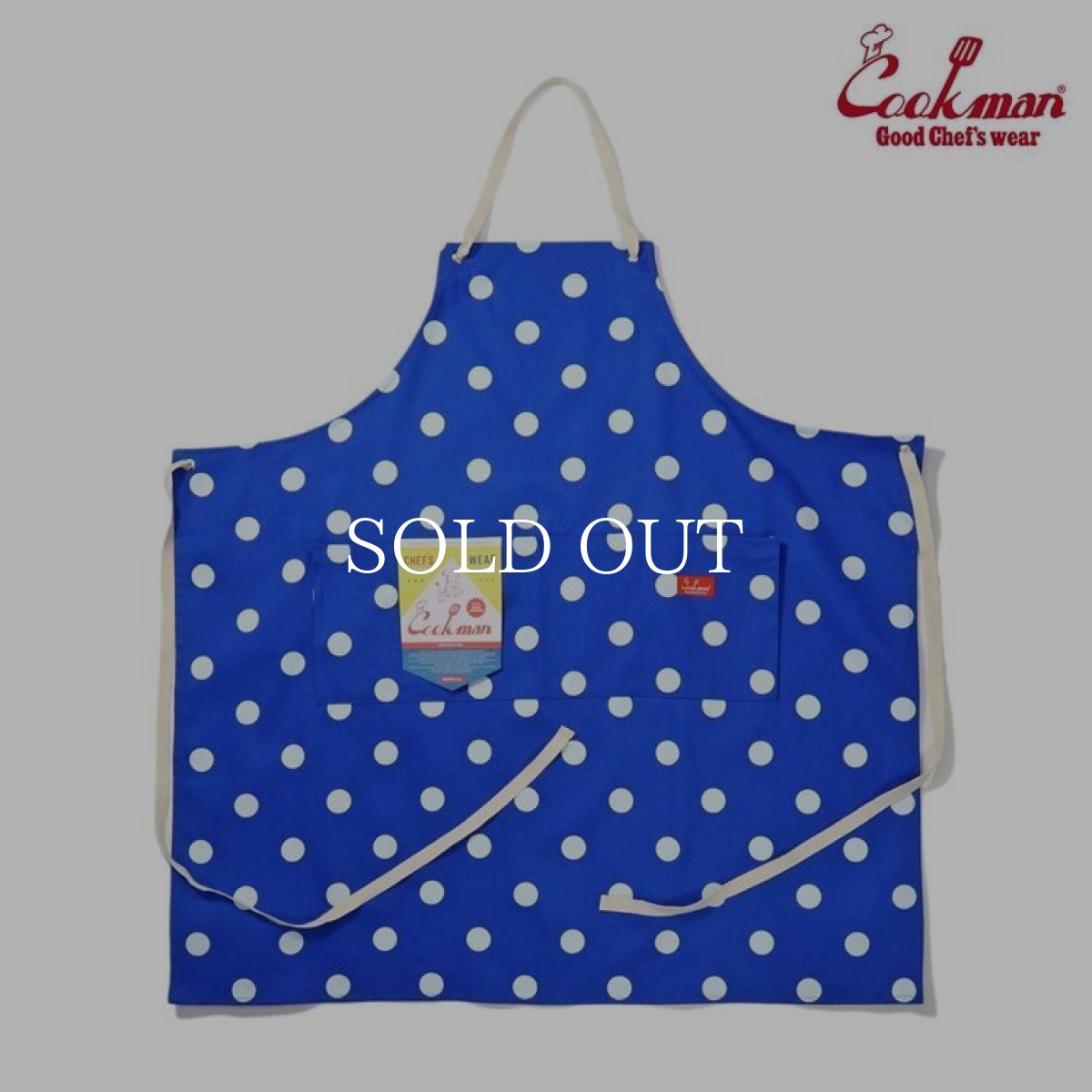 画像2: COOKMAN  ワイドポケットエプロン Wide Pocket Apron Dots Blue (2)