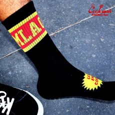 画像5: COOKMAN  ソックス Rib Crew Socks CMLA logo Black (5)