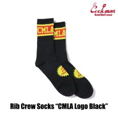 画像3: COOKMAN  ソックス Rib Crew Socks CMLA logo Black (3)