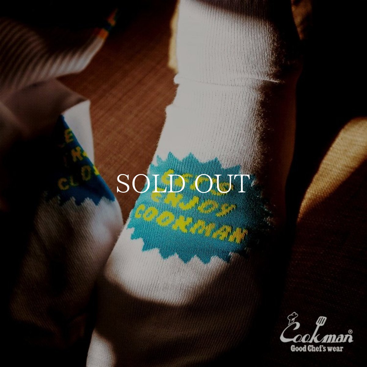 画像9: COOKMAN  ソックス Rib Crew Socks CMLA logo White (9)