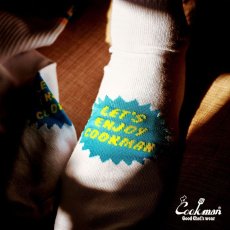 画像9: COOKMAN  ソックス Rib Crew Socks CMLA logo White (9)