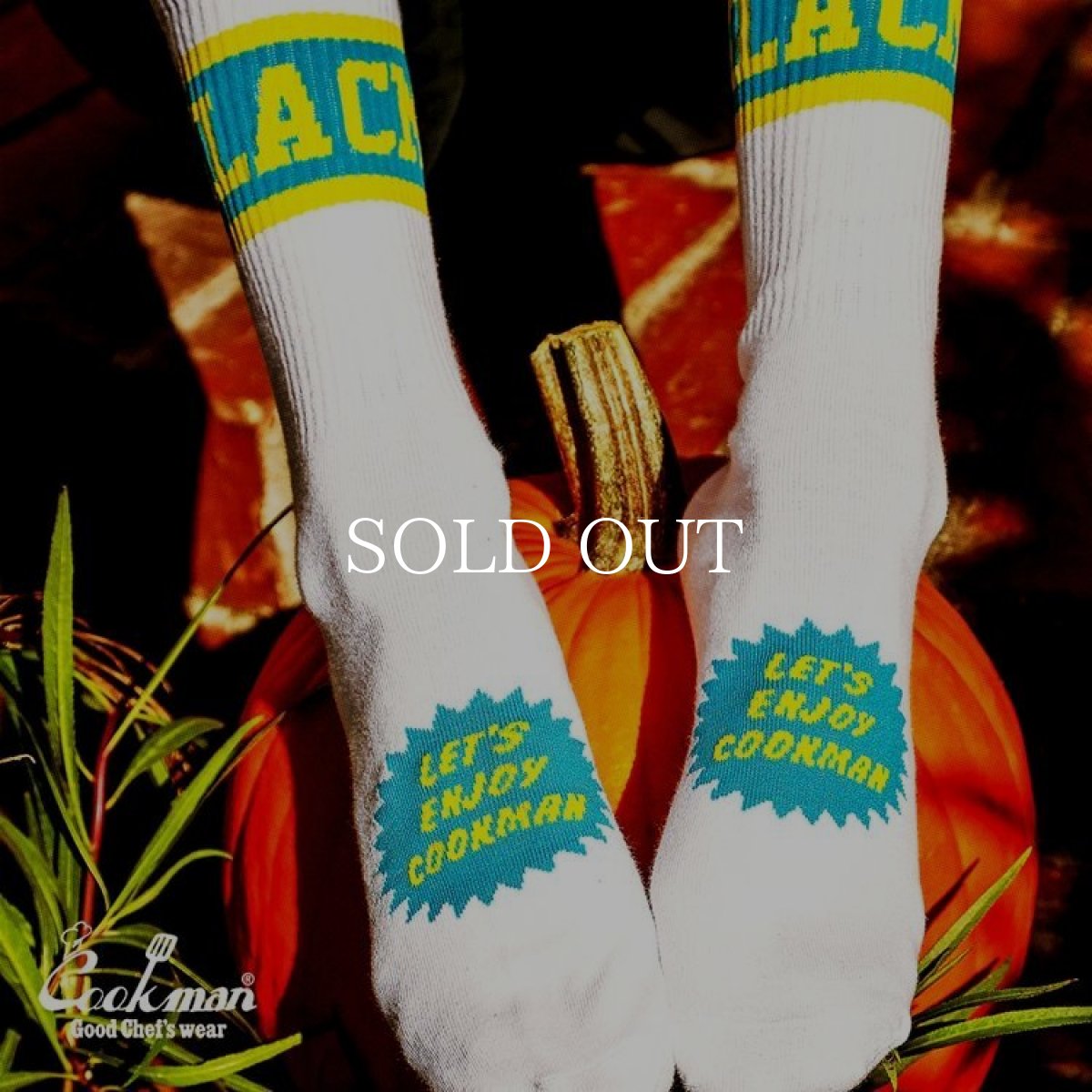 画像12: COOKMAN  ソックス Rib Crew Socks CMLA logo White (12)