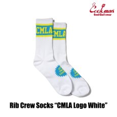 画像3: COOKMAN  ソックス Rib Crew Socks CMLA logo White (3)