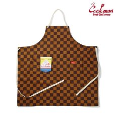 画像2: COOKMAN  ワイドポケットエプロン Wide Pocket Apron Checker Brown (2)