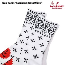 画像4: COOKMAN  ソックス Crew Socks Bandanna Cross White (4)