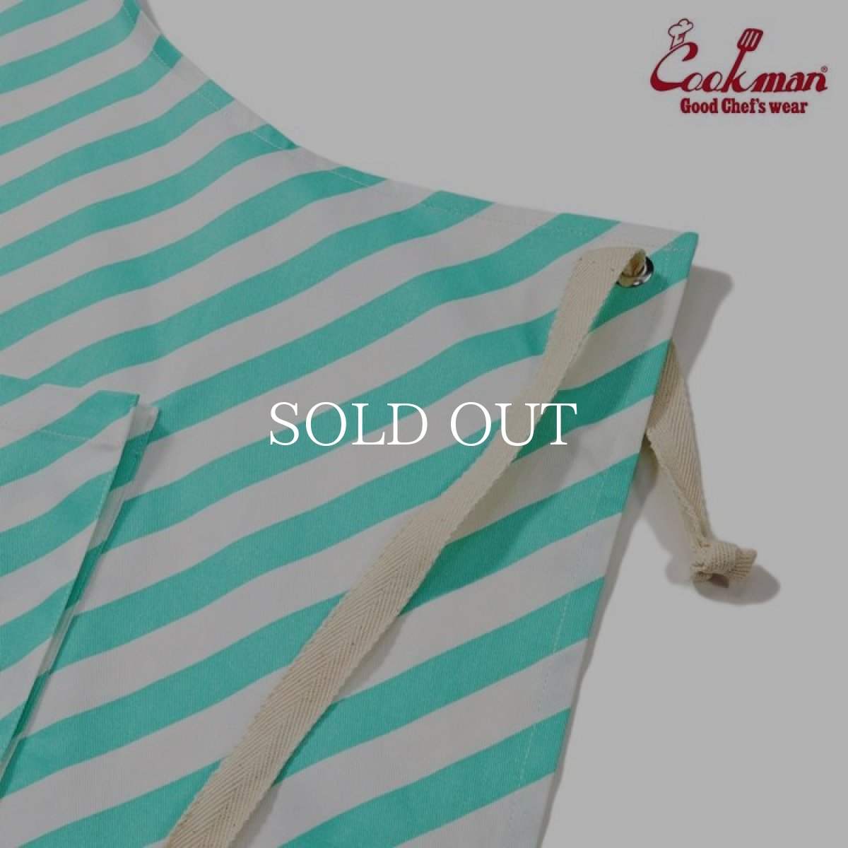 画像3: COOKMAN  ワイドポケットエプロン Wide Pocket Apron Candy Stripe Mint (3)