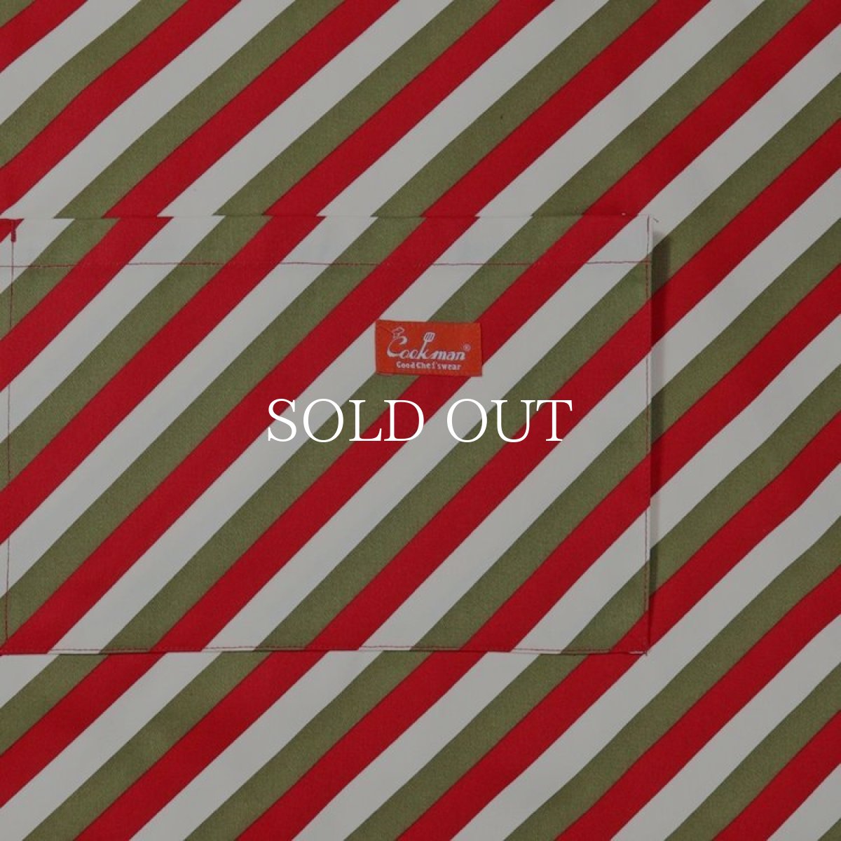 画像4: COOKMAN  ワイドポケットエプロン Wide Pocket Apron Candy Stripe Red (4)