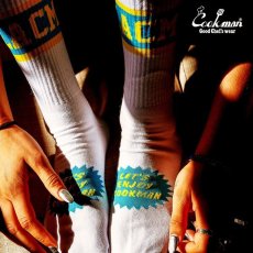 画像10: COOKMAN  ソックス Rib Crew Socks CMLA logo White (10)