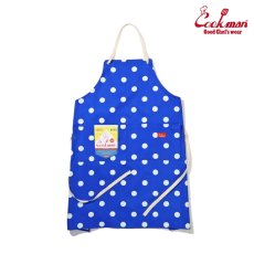 画像1: COOKMAN  ワイドポケットエプロン Wide Pocket Apron Dots Blue (1)