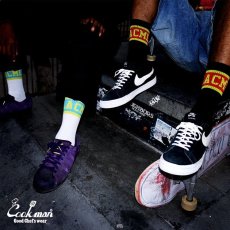 画像13: COOKMAN  ソックス Rib Crew Socks CMLA logo Black (13)