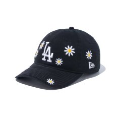 画像1: NEW ERA  9TWENTY MLB Flower Embroidery ロサンゼルス・ドジャース ブラック (1)
