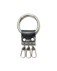 画像1: hobo  ROUND CARABINER KEY RING with COW LEATHER (1)