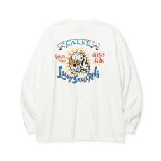 画像1: CALEE  LUCKY SKULL RING LOGO DROP SHOULDER L/S TEE (1)