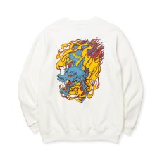 画像7: CALEE  FLAME DRAGON LOGO CREW NECK SW (7)