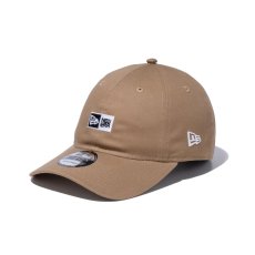 画像1: NEW ERA  9THIRTY ボックスロゴ ノンウォッシュコットン カーキ × ホワイト (1)