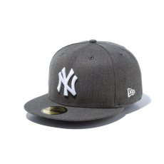 画像1: NEW ERA  59FIFTY ニューヨーク・ヤンキース ヘザーグレー × ホワイト (1)