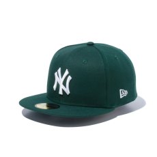 画像1: NEW ERA  59FIFTY ニューヨーク・ヤンキース ダークグリーン × ホワイト (1)