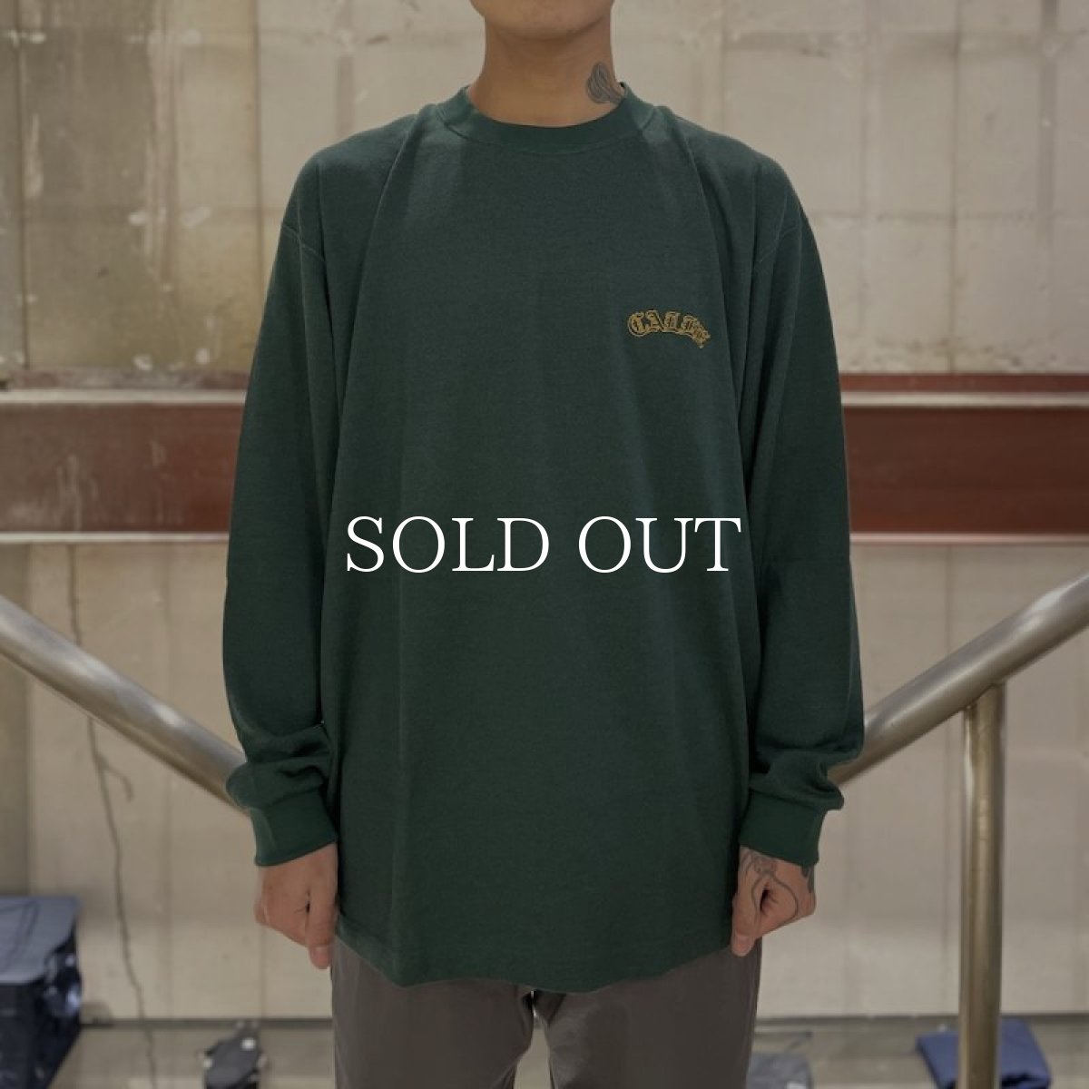 画像7: CALEE  VINTAGE TYPE R/C DROP SHOULDER L/S TEE (7)